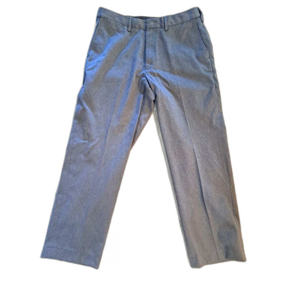 Lands' End Traditional Fit Straight Leg Gray Slacks Trousers Pants Uniform sz 34